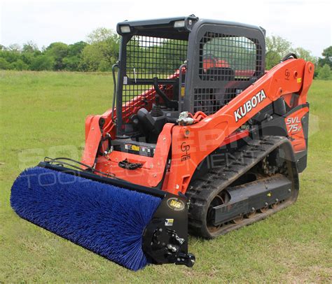 mini skid steer broom attachment|sweeper broom for skid steer.